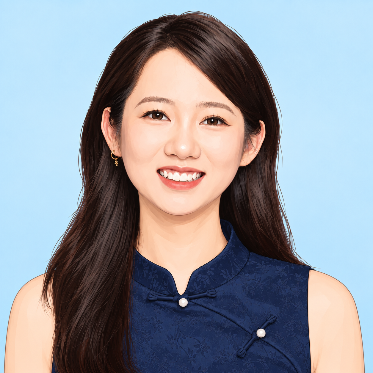 Illustrated portrait of Biyao Liu